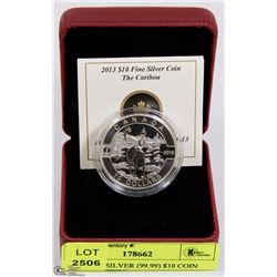 2013 FINE SILVER (99.99) $10 COIN "THE CARIBOU"
