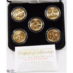 US 5 GOLD PLATE QUARTERS (2007)