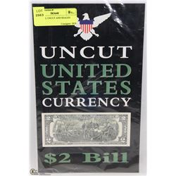 US $2 BILL UNCUT AND SEALED