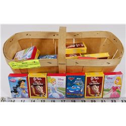 BASKET WITH COLLECTIBLE DISNEY MINI PLAYING CARD