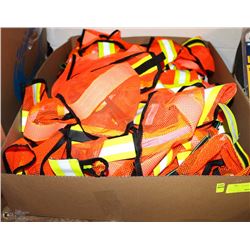 FLAT OF HI-VIZ MESH CONSTRUCTION VESTS
