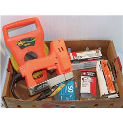 FLAT WITH ELECTRIC STAPLE GUN 100' MEASURING TAPE