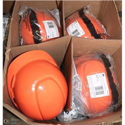 15 NEW ORANGE CONSTRUCTION HARDHATS W/ LINERS