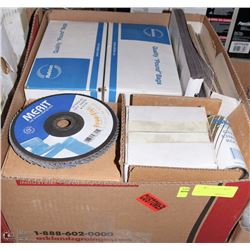 LOT  OF NORTON SANDPAPER + FLAP DISCS + 20LB POL