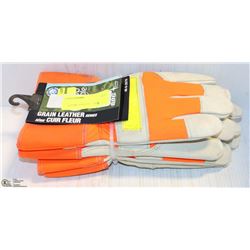 2 PAIRS OF WINTER-INSULATED BDG GRAIN LEATHER WORK