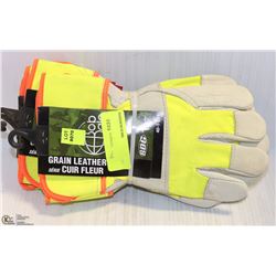 2 PAIRS OF BDG HI-VIZ BREATHING LEATHER-TYPE GLOVE