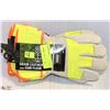 Image 1 : 2 PAIRS OF BDG HI-VIZ BREATHING LEATHER-TYPE GLOVE
