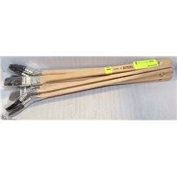 LOT OF 8- 15" WOOD HANDLE BRUSHES W/ ANGLE 1" HEAD