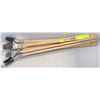 Image 1 : LOT OF 8- 15" WOOD HANDLE BRUSHES W/ ANGLE 1" HEAD