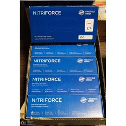 5 BOXES OF SMALL NITRI-FORCE BLUE-NITRILE GLOVES