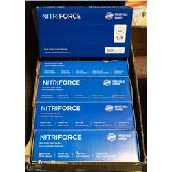 5 BOXES OF SMALL NITRI-FORCE BLUE-NITRILE GLOVES
