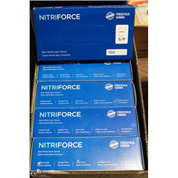 5 BOXES OF SMALL NITRI-FORCE BLUE-NITRILE GLOVES