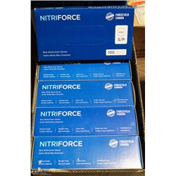 5 BOXES OF SMALL NITRI-FORCE BLUE-NITRILE GLOVES