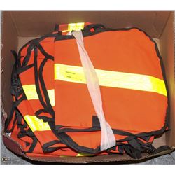 FLAT OF HI-VIZ VESTS W/ REFLECTIVE STRIPES