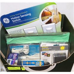 LOT OF NEW ELECTRICAL ACCESSORIES INCL AUTO-SENSOR