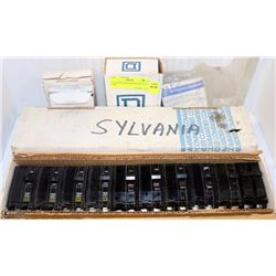 LOT OF SQUARE D BREAKERS & GFCI TYPE.