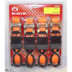 X-MOTO 4-PIECE 1-1/16"x15FT RATCHET TIE DOWN
