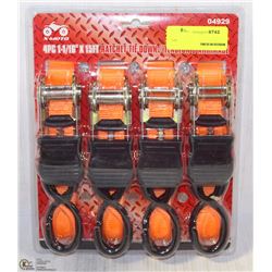 X-MOTO 4-PIECE 1-1/16"x15FT RATCHET TIE DOWN