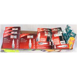 FLAT OF 36 VARIOUS BRAND COPPER SPARK-PLUGS