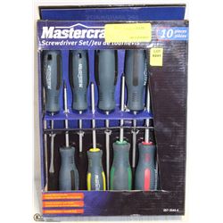 NEW MASTERCRAFT 10-PIECE SCREWDRIVER SET