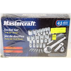 NEW MASTERCRAFT 41-PIECE 1/4"-3/8" DRIVE SOCKETSET