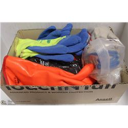 LOT OF ASSORTED KNIT/COMPOUND RUBBER WORK GLOVES