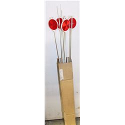 LOT OF TEN 4FT REFLECTIVE-RED TRAFFIC STICKS