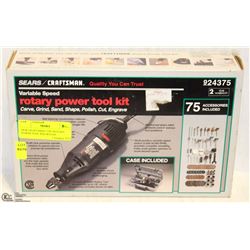 NEW CRAFTSMAN 75PC ROTARY POWER TOOL KID W/CASE.