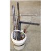 Image 1 : #22) BUCKET OF CLAMPS AND SQUARES