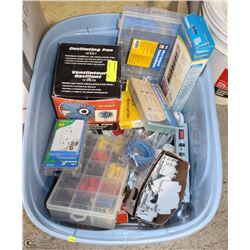 TOTE FULL OF ELECTRICAL PRODUCTS