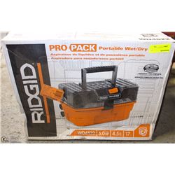 RIGID PRO-PACK WD4522 PORTABLE WET/DRY VAC