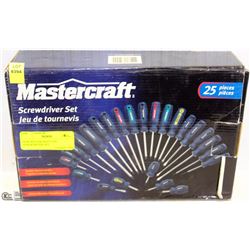 NEW MASTERCRAFT 25PC SCREWDRIVER SET.