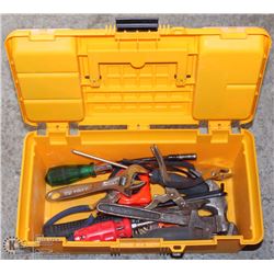 38) YELLOW TOOL BOX WITH CONTENTS
