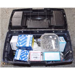 38) NAVY BLUE TOOL BOX WITH CONTENTS