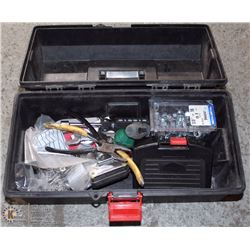 38) BLACK TOOL BOX WITH CONTENTS