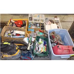 PALLET OF HOUSEHOLD RENO. PRODUCTS + TOOLS