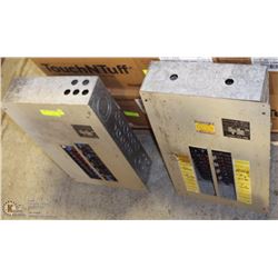 2 QUEST SINGLE-PHASE PANELS W/ BREAKERS INSIDE