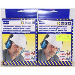2 PAIRS OF NORTH CAP-MOUNTED HEARING PROTECTORS