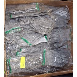 LARGE BOX OF PACKAGED NITRILE-COATED FABRIC GLOVES
