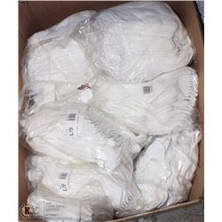 LARGE BOX OF NEW-WHITE PRINTLESS KNIT GLOVES