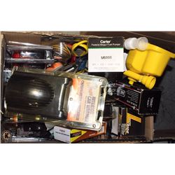 LOT OF MISC. TOOLS + AUTOMOTIVE PARTS + FILTERS