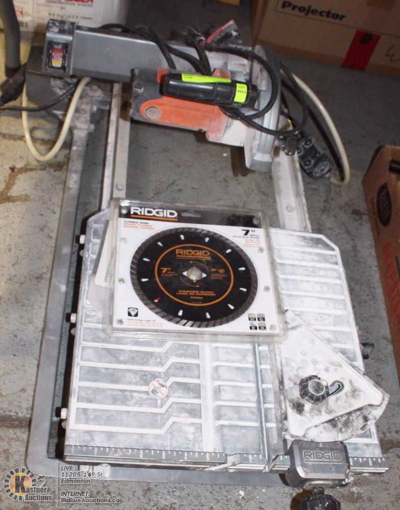 RIDGID 7" JOBSITE TILE SAW WITH LASER.
