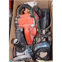 BOSCH GRINDER, HEAT GUN, BLACK & DECKER SANDER.