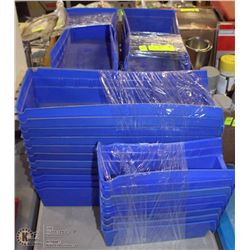 LOT OF BLUE BINS.