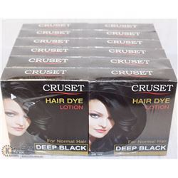 1-DOZEN CARTIDGES OF CRUSET DEEP-BLACK HAIR DYE
