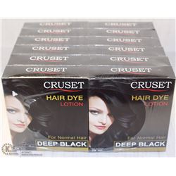 1-DOZEN CARTIDGES OF CRUSET DEEP-BLACK HAIR DYE