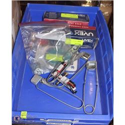 2 BLUE BINS+ CONTENTS: 2 PAIRS UVEX EYEWEAR +