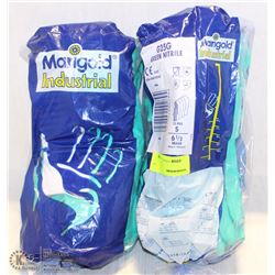 2 BUNDLES OF 12" MARIGOLD IND.GREEN NITRILE GLOVES