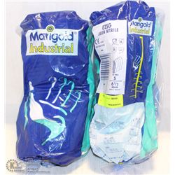 2 BUNDLES OF 12" MARIGOLD IND.GREEN NITRILE GLOVES