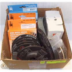 LOT OF ABRASIVE DISCS / BRUSHES / PADS